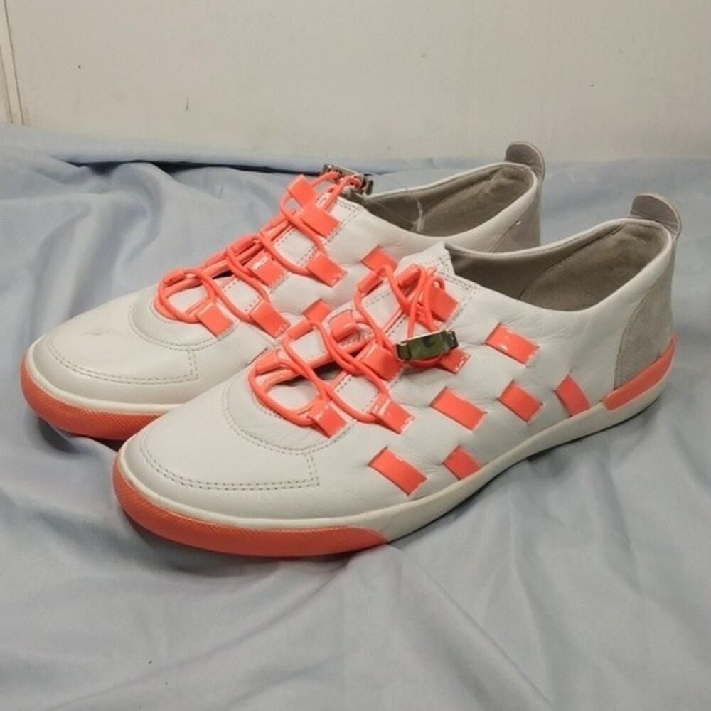 Calvin Klein Tullie Leather Toggle Laces Woven Tennis Shoes Sneakers Size 7.5